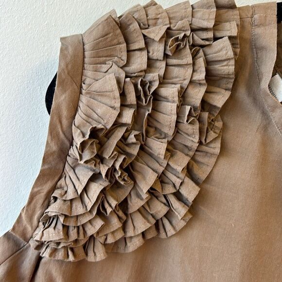 Sibel Saral XS sleeveless top brown cotton - Picture 7 of 12